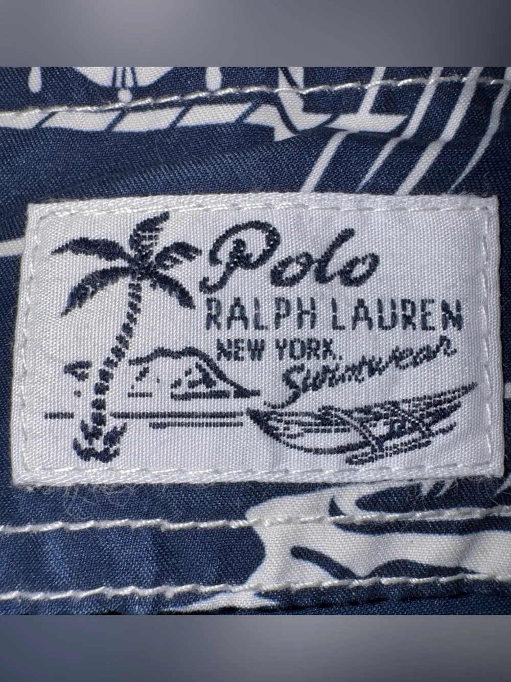 Polo Ralph Lauren Nautical Swim Trunks Men’s XL Sailboat Navy White